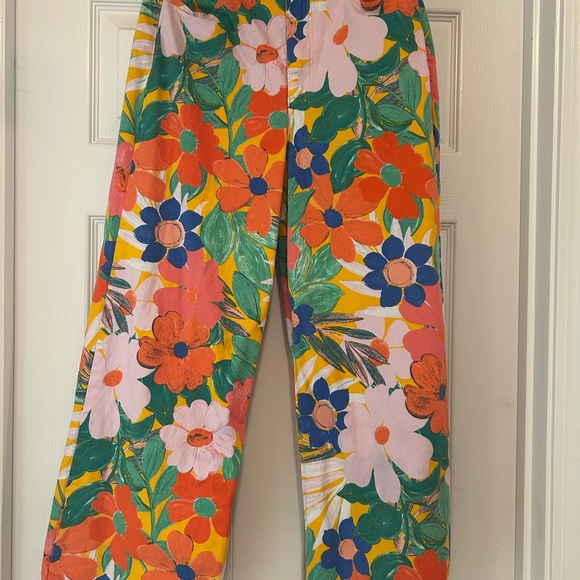 Gianni Bini Denim - GB Jeans Juniors Size 7 Flower Power Hippie Stretch Floral Gianni Bini Unhemmed
